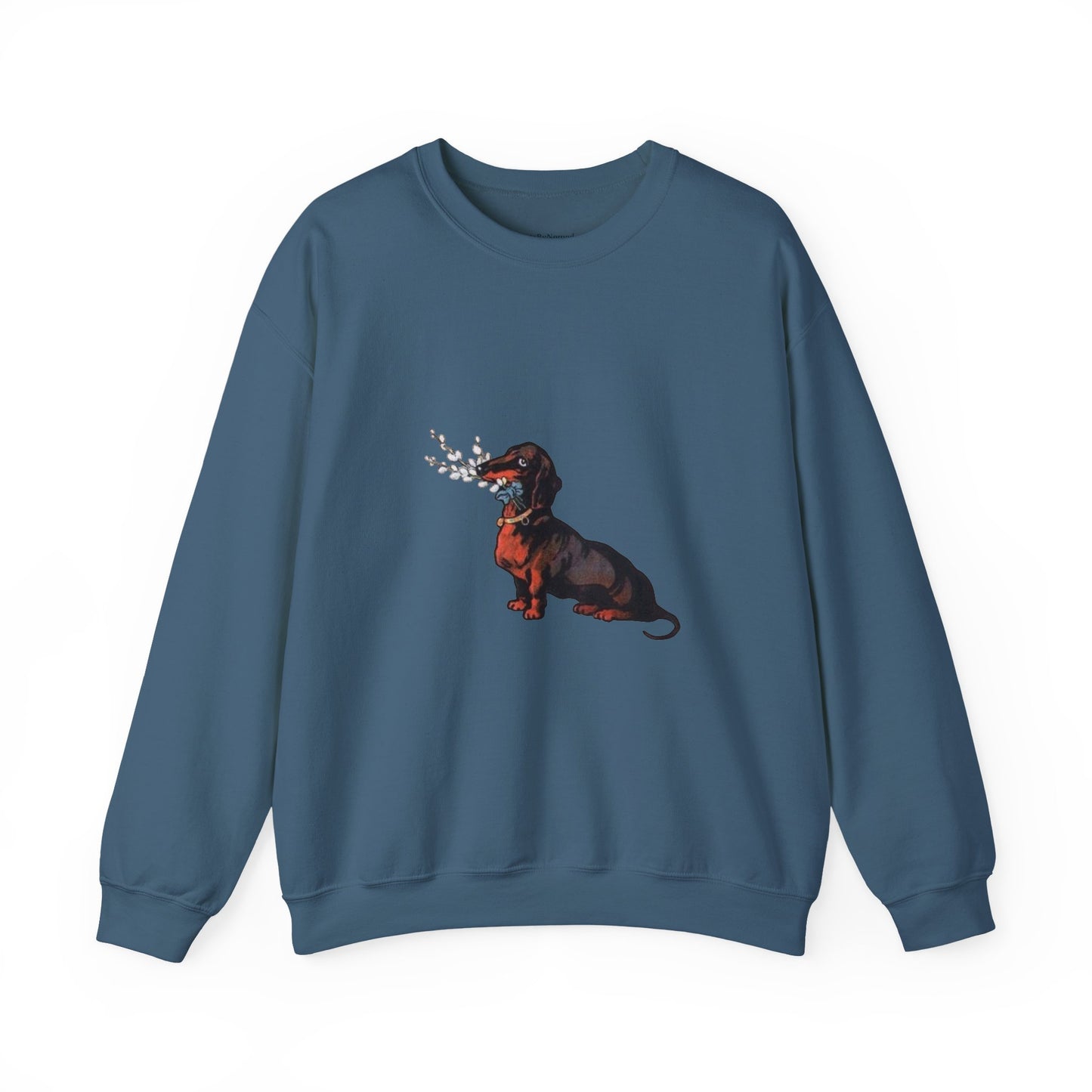 Dachshund Dog Vintage Sweatshirt, Cute & Elegant Unisex Crewneck Jumper, Floral Print, Gift for Dog Lovers, Cozy Winter Fashion, Animal